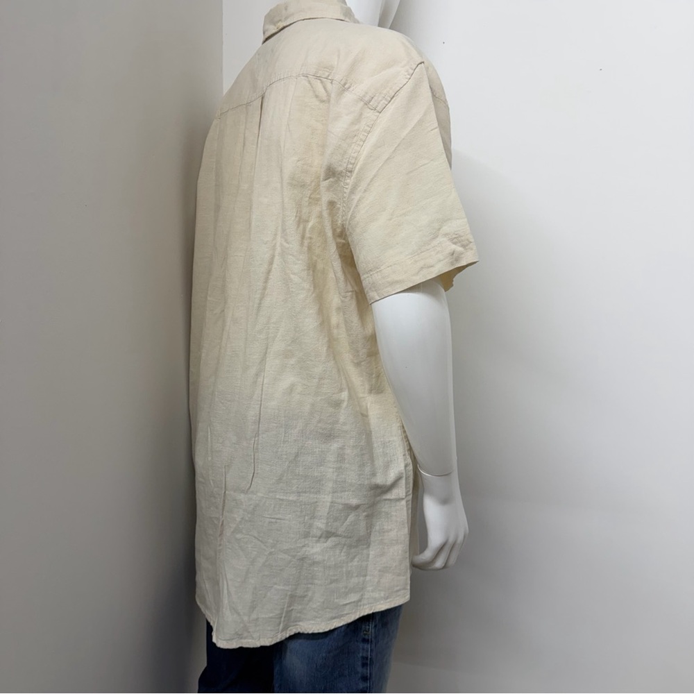 Tommy Hilfiger Cotton Linen Button Down Short Sleeve Shirt NWTags Size XXL - Picture 5 of 13
